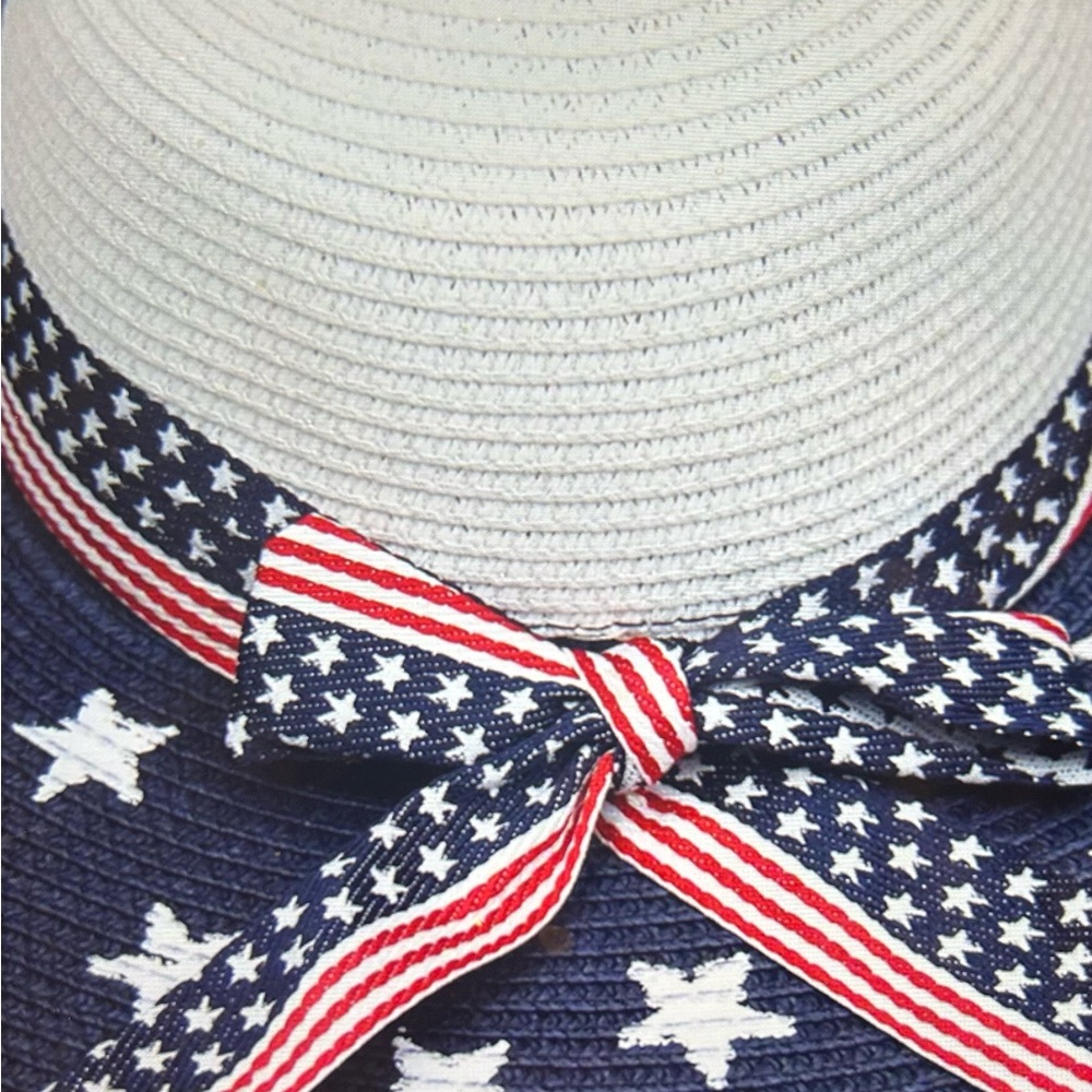 American Flag Summer Floppy Hat - Picture 5 of 5